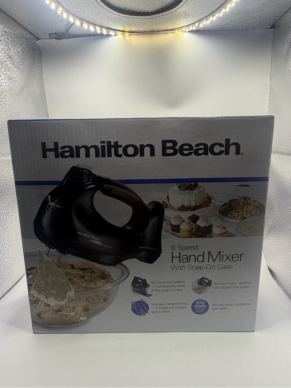Hamilton Beach Black Hand Mixer with Snap-On Case